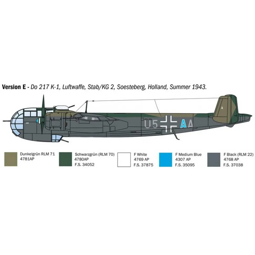 Maquette avion : DO 217 K-1/K-2 with FRITZ X en 1:72 - Italeri