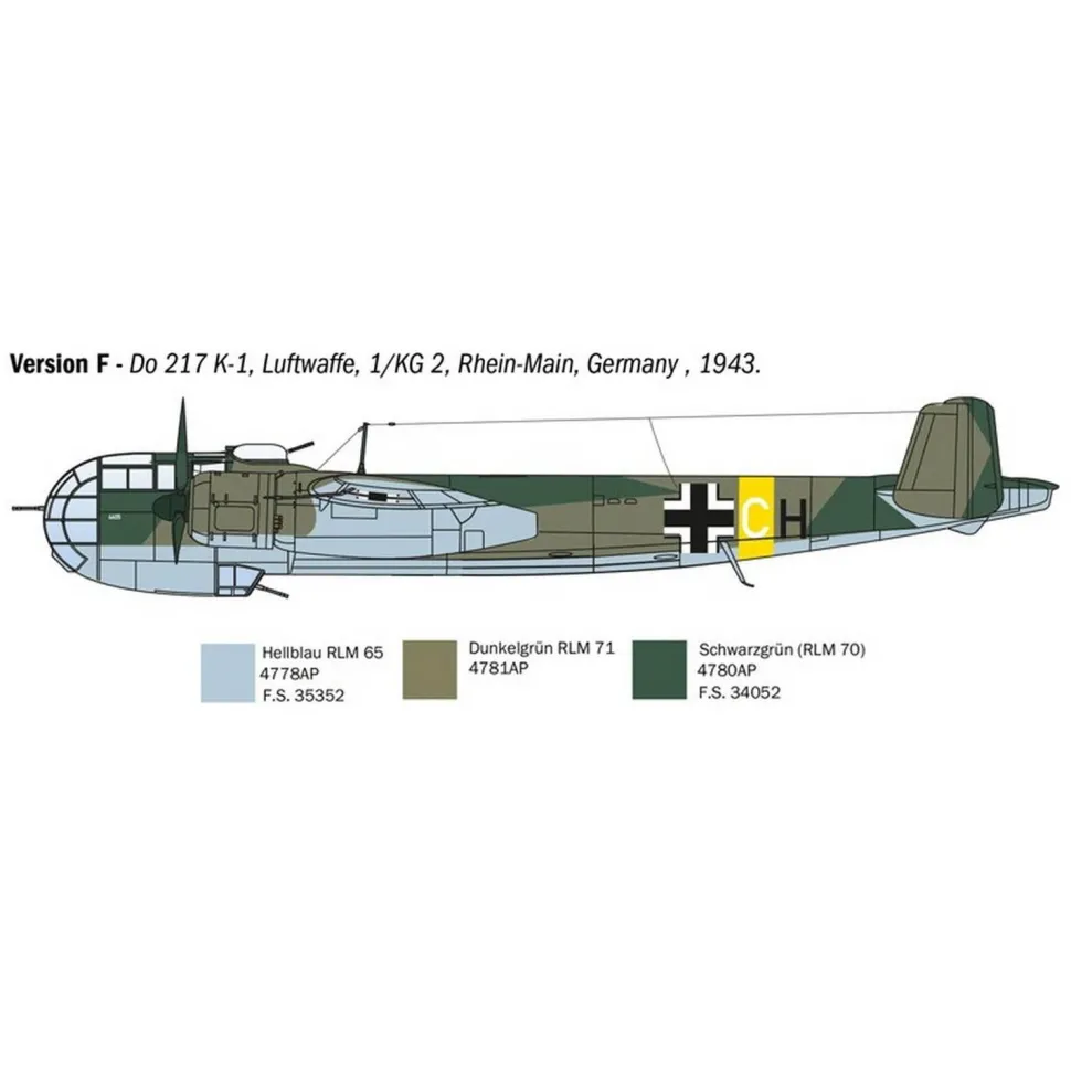 Maquette avion : DO 217 K-1/K-2 with FRITZ X en 1:72 - Italeri