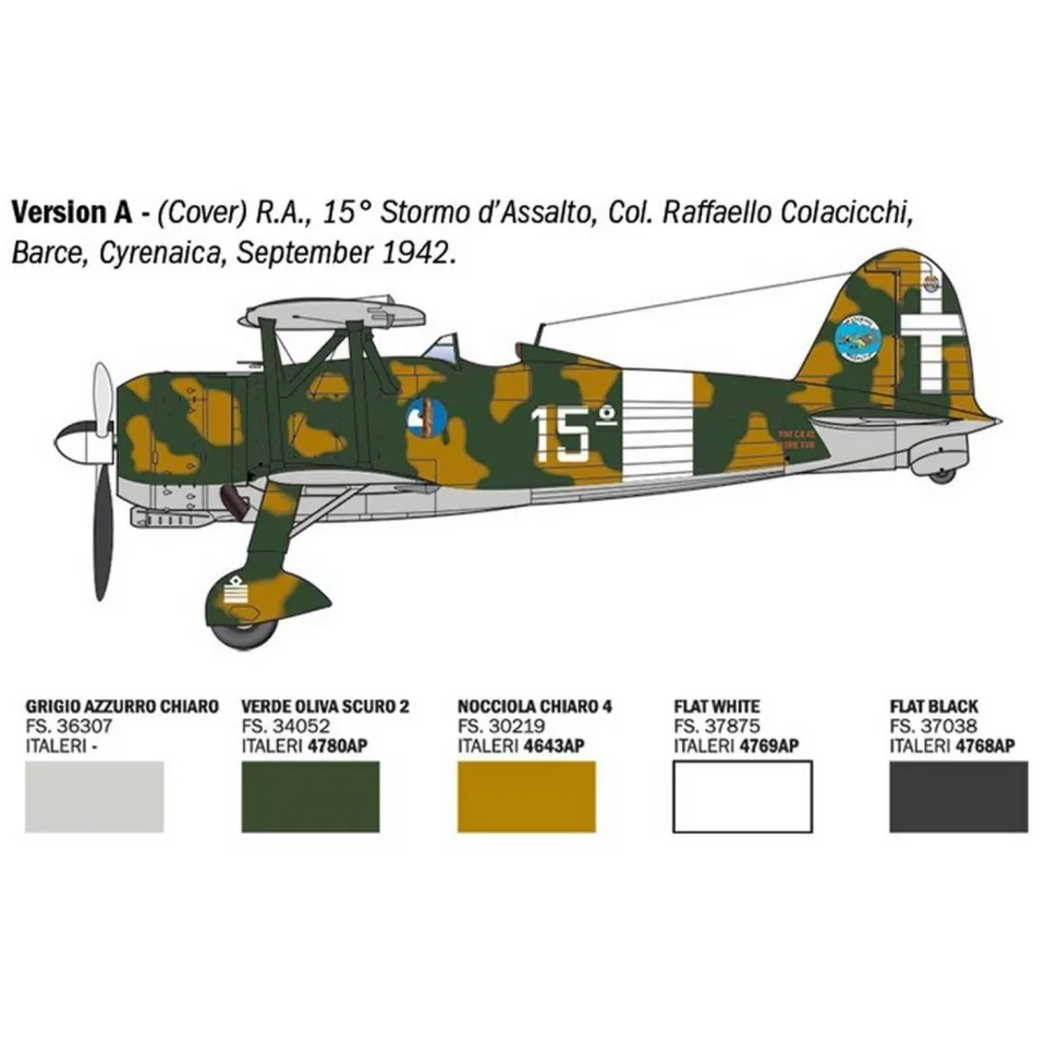 Maquette avion : FIAT CR.42 Falco Assault/Night Fighter en 1:48 - Italeri