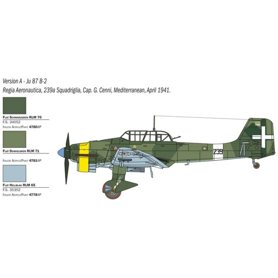Maquette avion : Ju87B-2/R2 Stuka Picch - Italeri