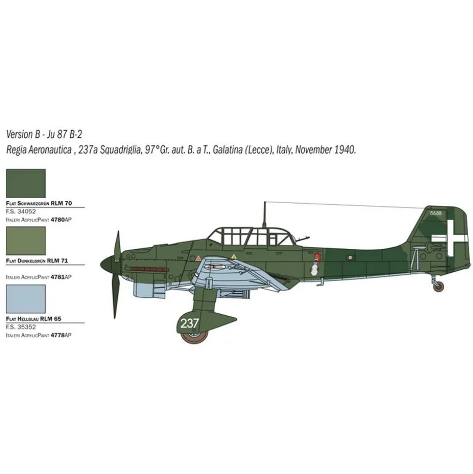 Maquette avion : Ju87B-2/R2 Stuka Picch - Italeri