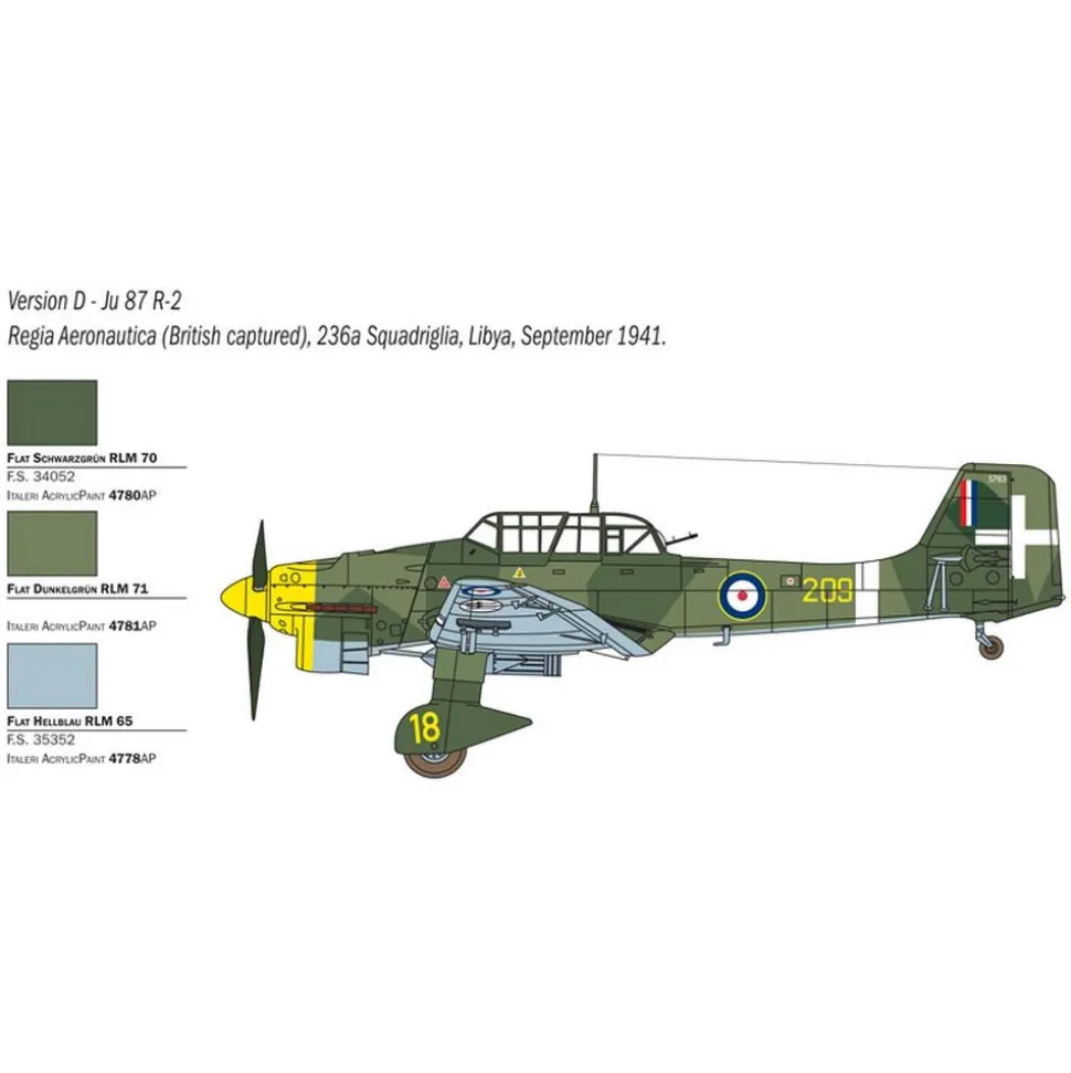 Maquette avion : Ju87B-2/R2 Stuka Picch - Italeri