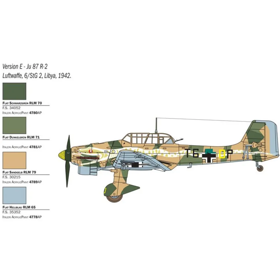 Maquette avion : Ju87B-2/R2 Stuka Picch - Italeri