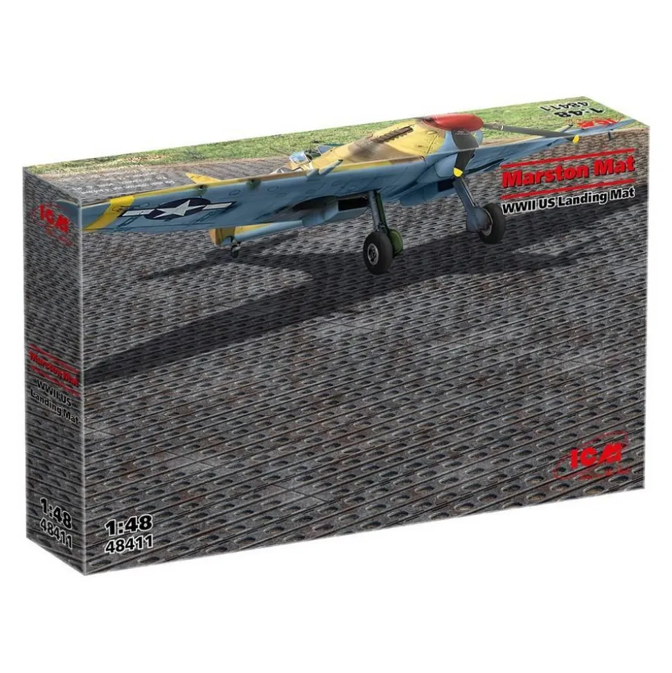 Maquette Avion : Marston Mat, WWII US Landing Mat in 1:48 - ICM