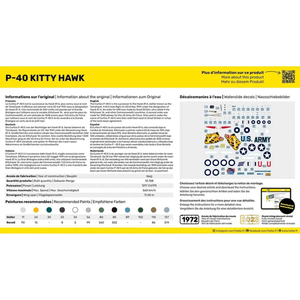 Maquette avion : P-40E KITTYHAWK - Heller