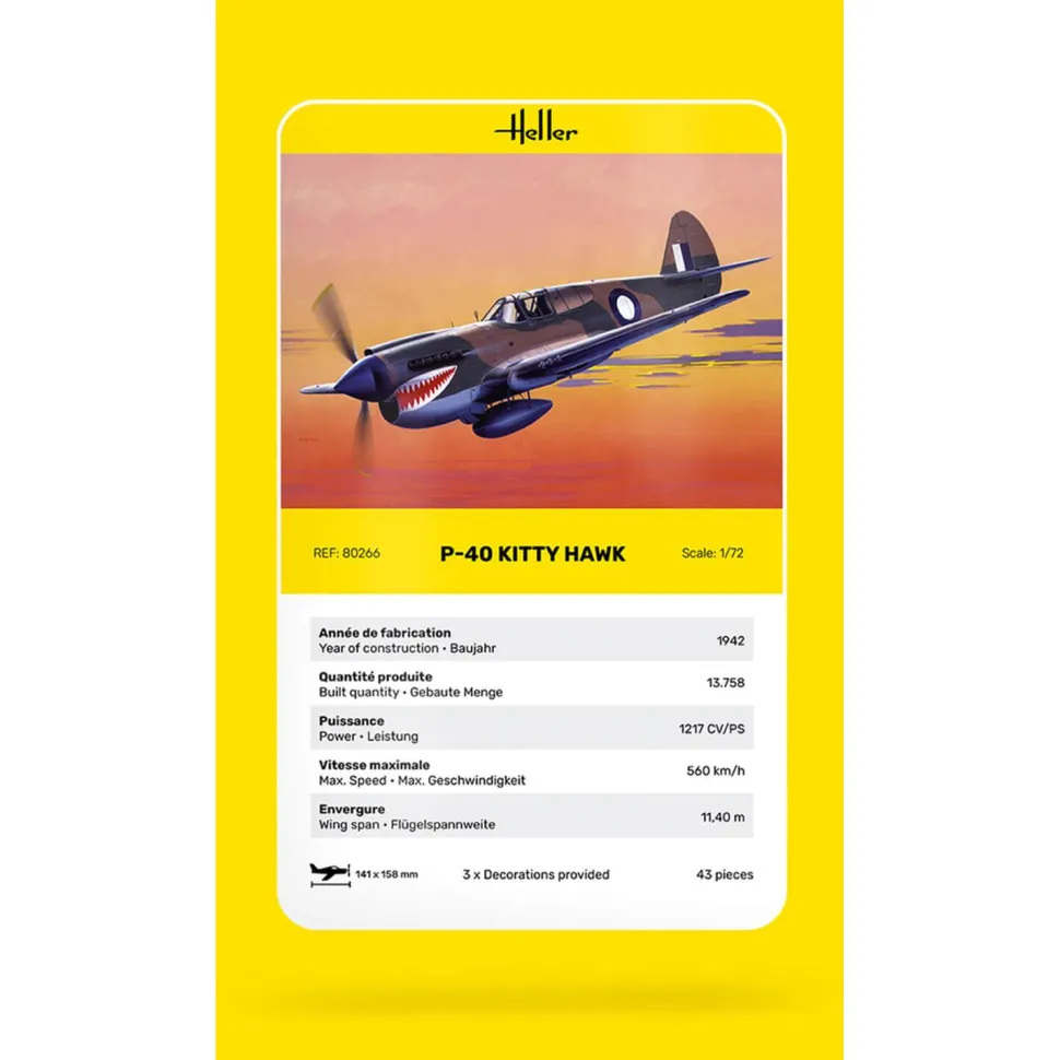 Maquette avion : P-40E KITTYHAWK - Heller