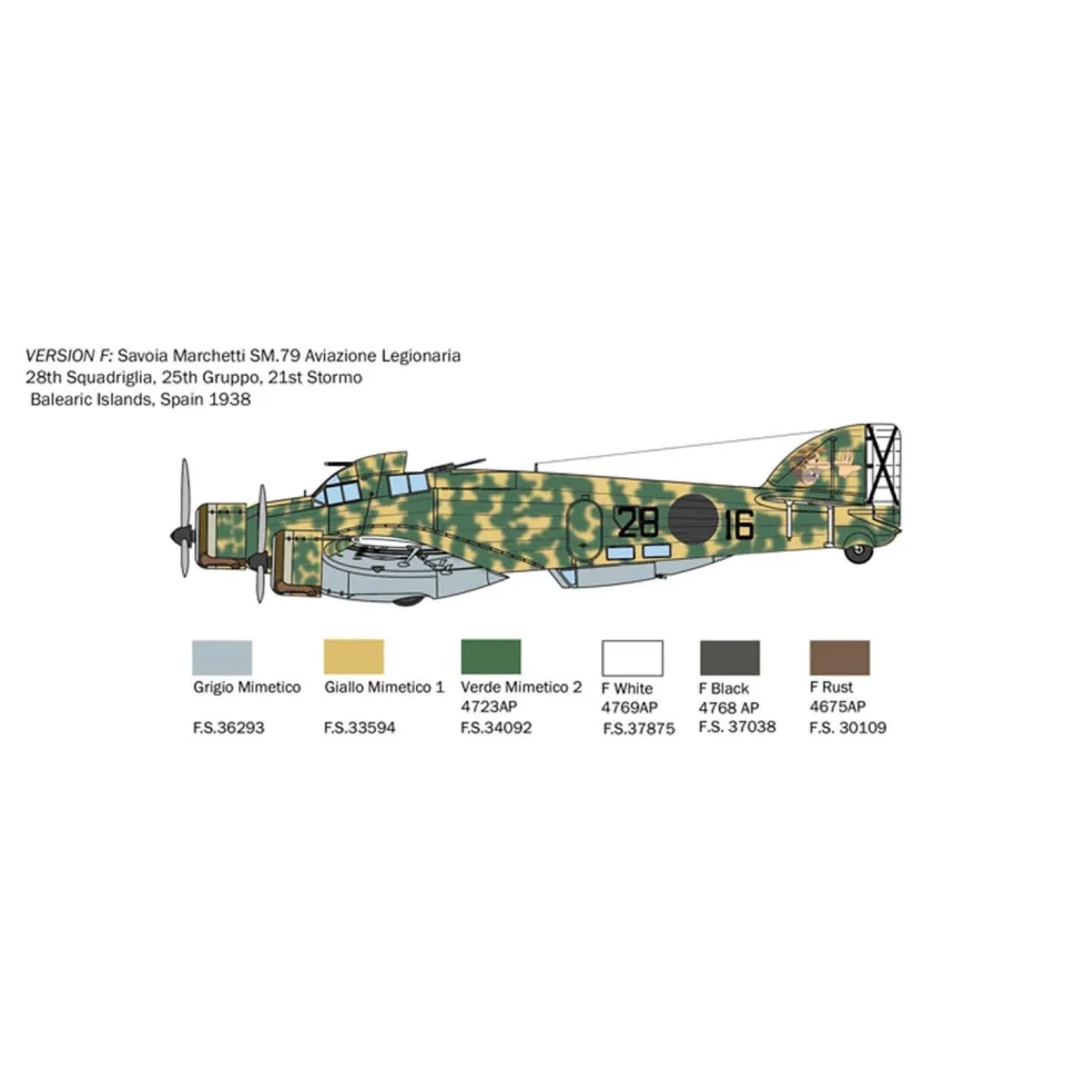 Maquette avion : S.79 Sparviero version bombardier - Italeri