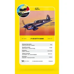 Maquette Avion : STARTER KIT - P-40 Kitty Hawk - Heller