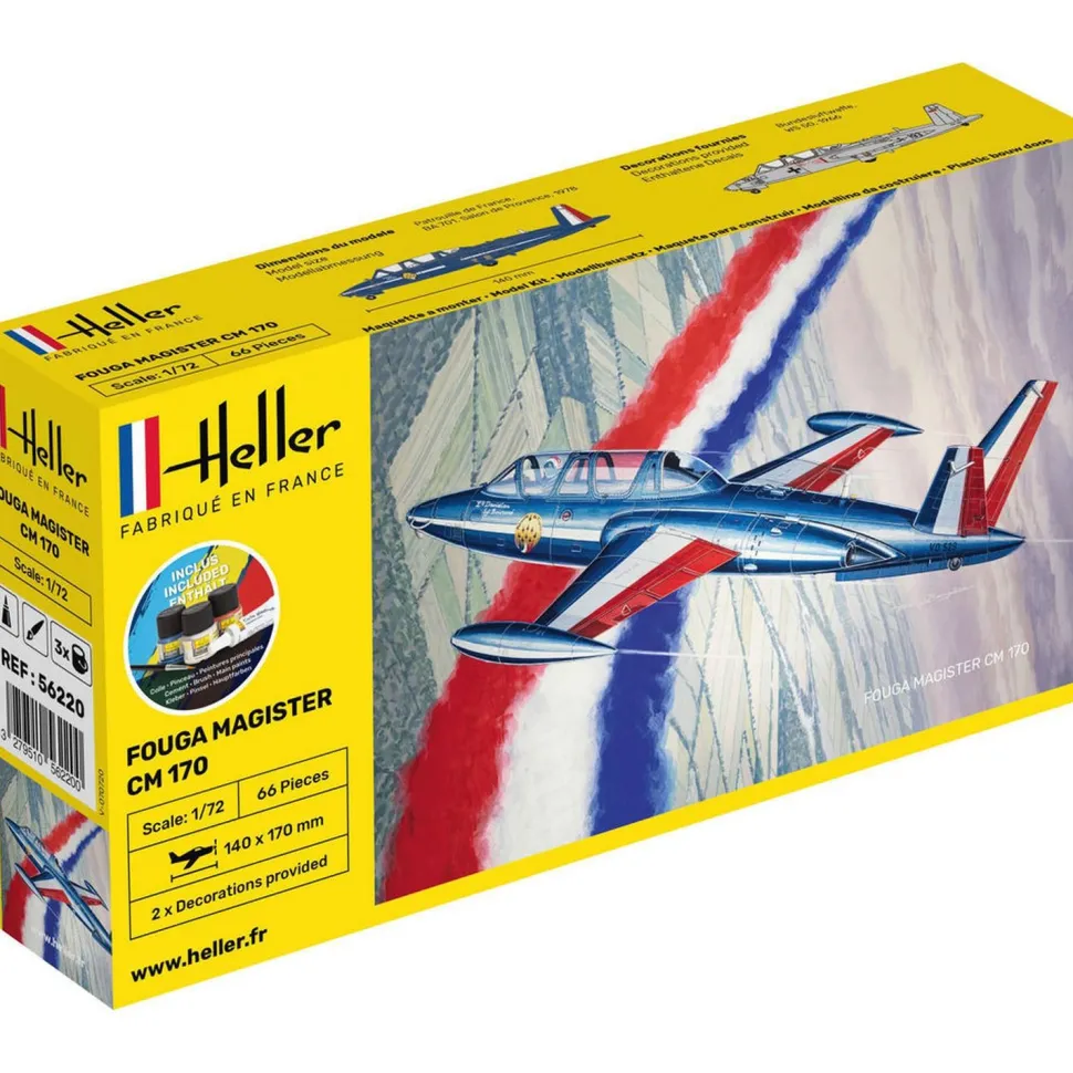 Maquette avion : Starter Kit: Fouga Magister - Heller