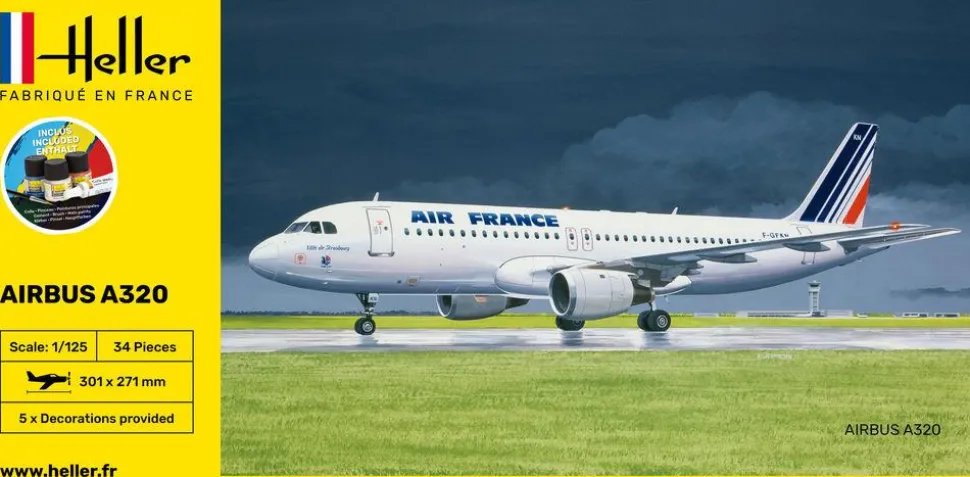 Maquette avion : Starter Kit : Airbus A320 Air France - Heller