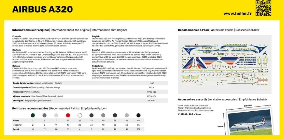 Maquette avion : Starter Kit : Airbus A320 Air France - Heller