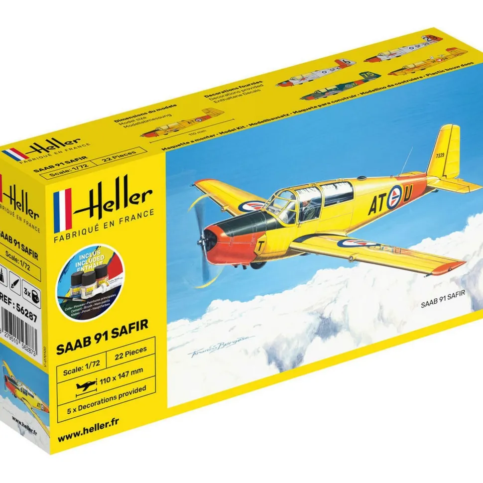 Maquette avion : Starter Kit : SAFIR 91 - Heller