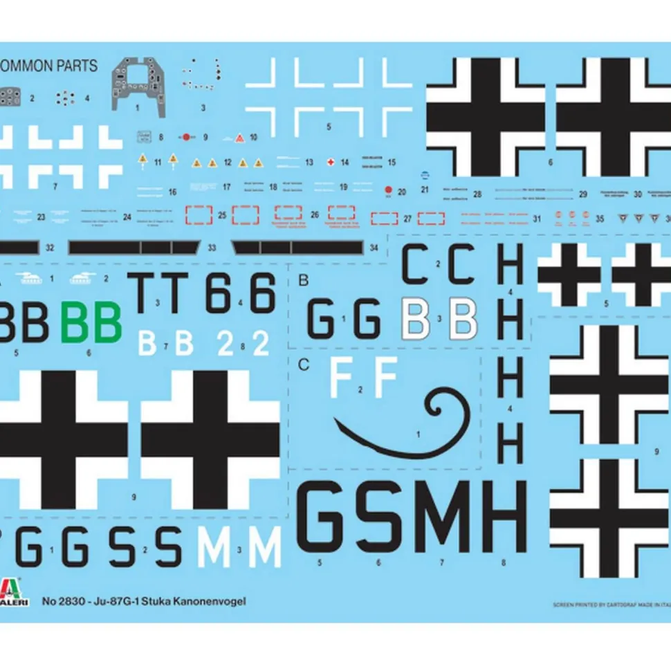Maquette avion de guerre : JU 87G-1 Stuka Kanonenvogel - Italeri