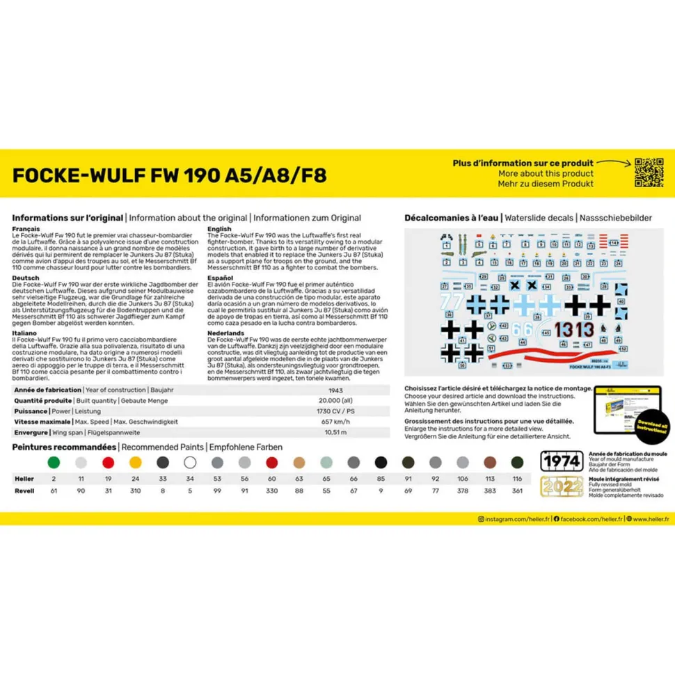 Maquette avion FOCKE WULF Fw 190 A8/F3 - Heller