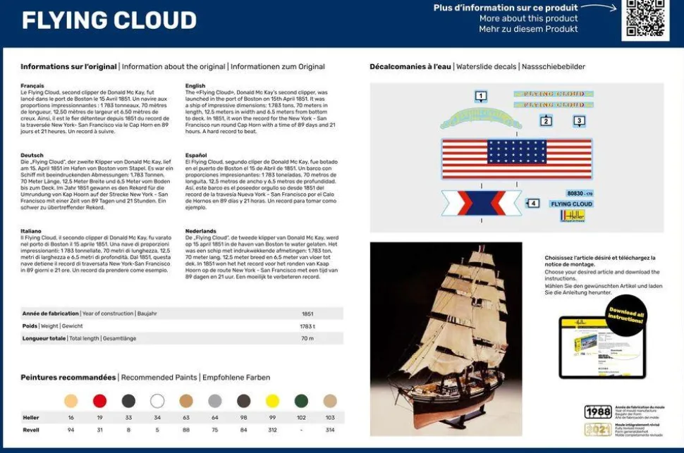 Maquette bateau : Flying Cloud - Heller
