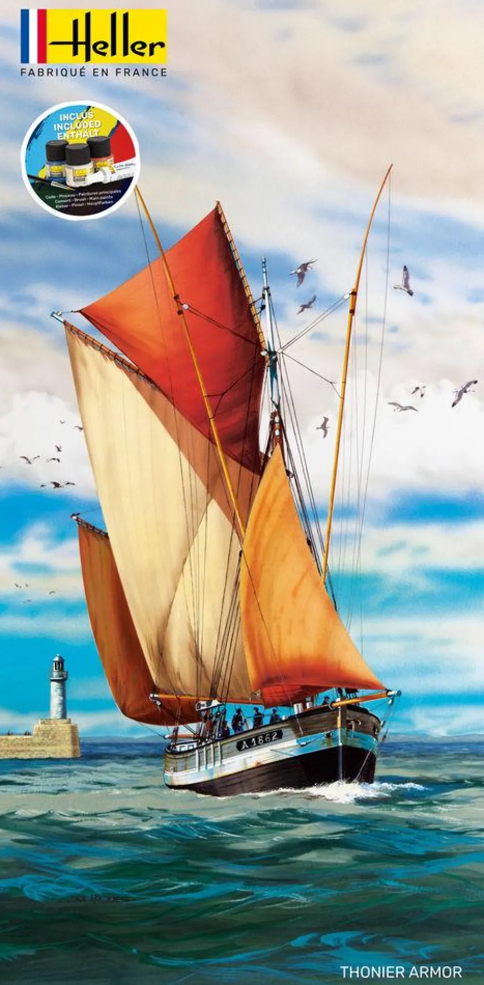 Maquette bateau : Kit complet : Thonier Armor - Heller