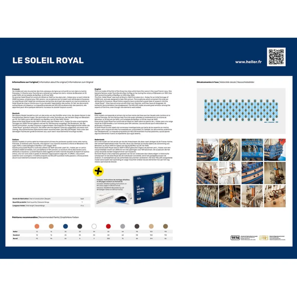 Maquette bateau : Starter Kit : Soleil Royal - Heller