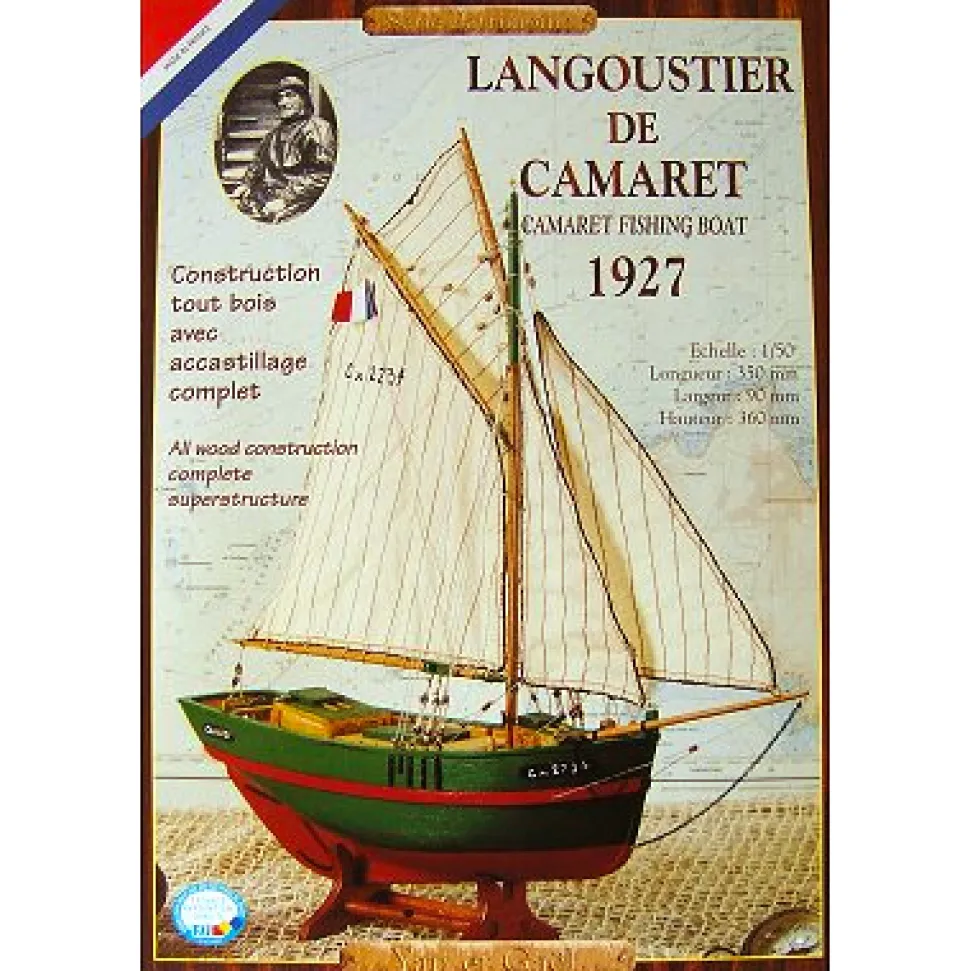 Maquette bateau en bois : Langoustier de Camaret 1927 - Soclaine