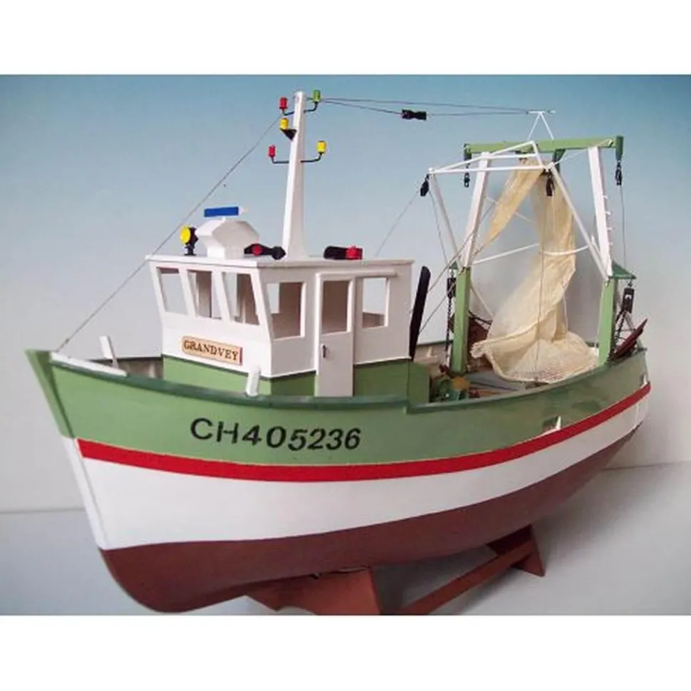 Maquette bateau en bois : Chalutier Grand-Vey - Soclaine