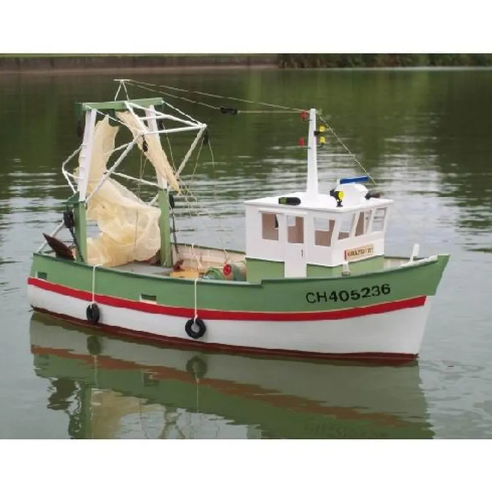 Maquette bateau en bois : Chalutier Grand-Vey - Soclaine