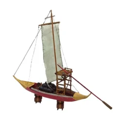 Maquette bateau en bois et métal : Barque Rabelo du Fleuve Douro - Carthagonova
