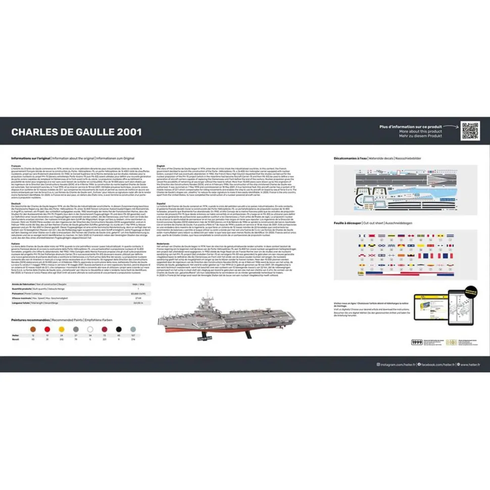 Maquette bateau : Porte-avions Charles de Gaulle - Heller