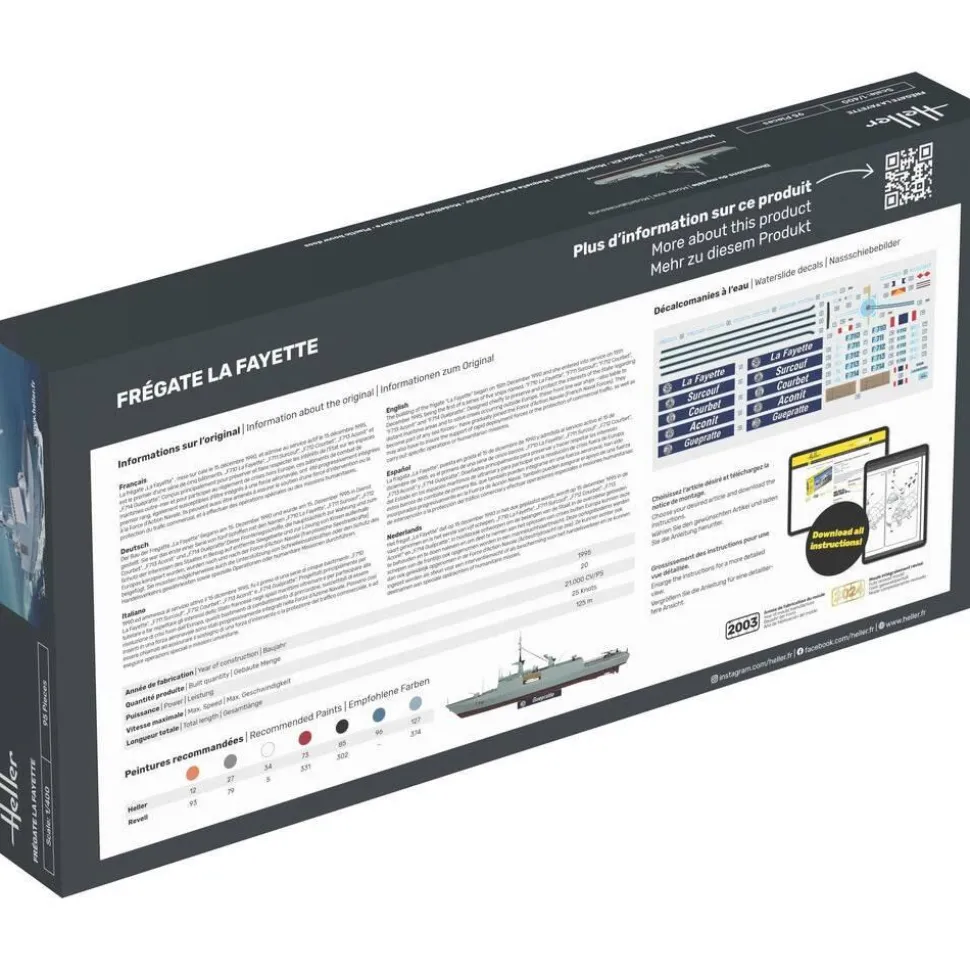 Maquette Bâteau : STARTER KIT : Frégate La Fayette in 1:400 - Heller