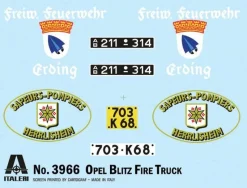 Maquette Camion : Opel Blitz Fire Truck - Italeri