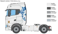 Maquette camion : Scania 770 S V8 - White Cab - Italeri