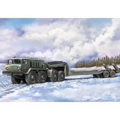 Maquette camion : Type intermédiaire MAZ-537G avec semi-remorque MAZ/ChMZAP 5247G - Trumpeter