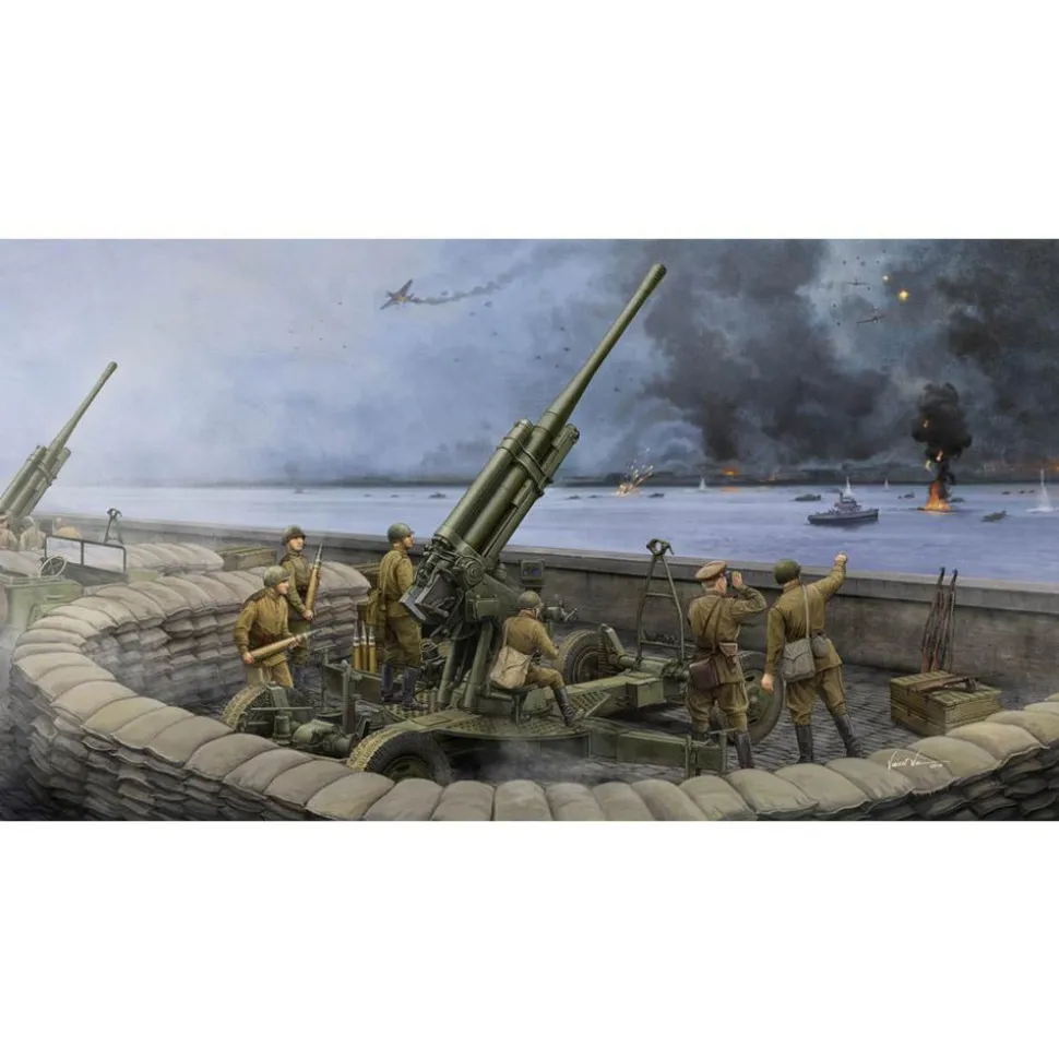 Maquette canon : Canon de défense aérienne soviétique 52-K 85mm M1943 Version tardive - Trumpeter