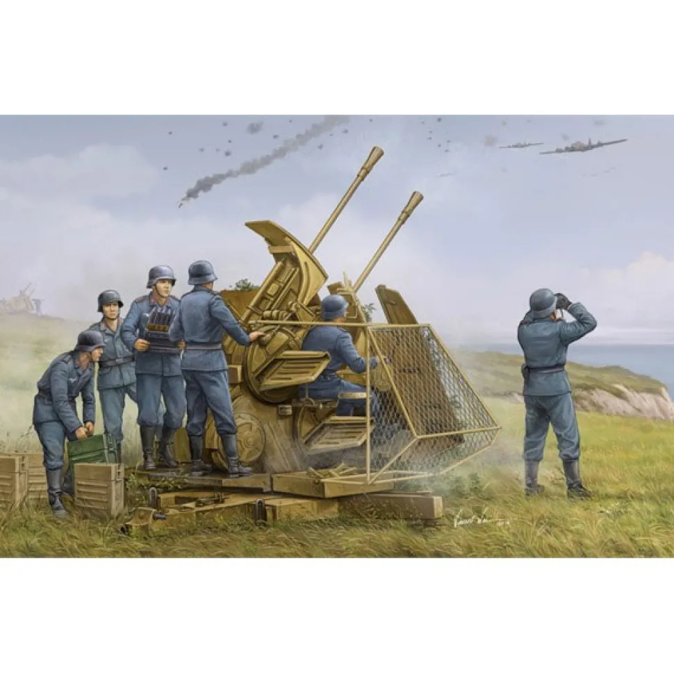 Maquette Canon anti aérien Allemand : FlaK 43 3.7cm - Trumpeter