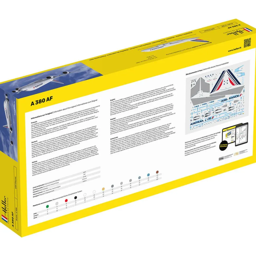 Maquette d'avion : Starter kit : A 380 AF - Heller