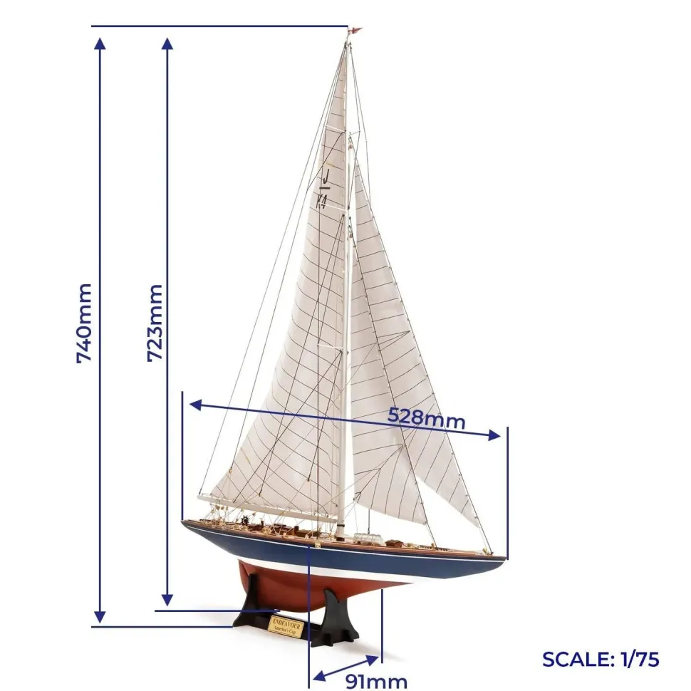 Maquette de bateau : Yacht Endeavour - America’s Cup 1934 en 1:75 - OCCRE