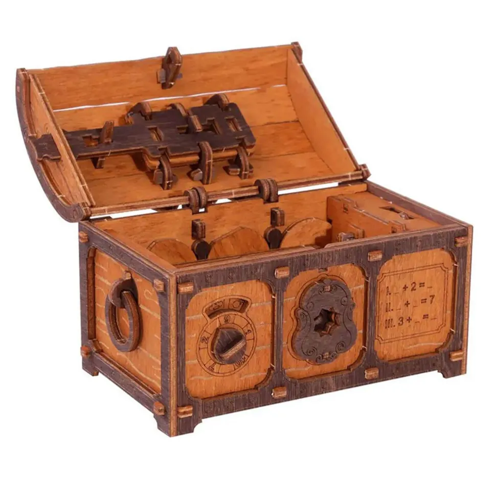 Maquette en bois : casse tête coffret trésor - Wooden City