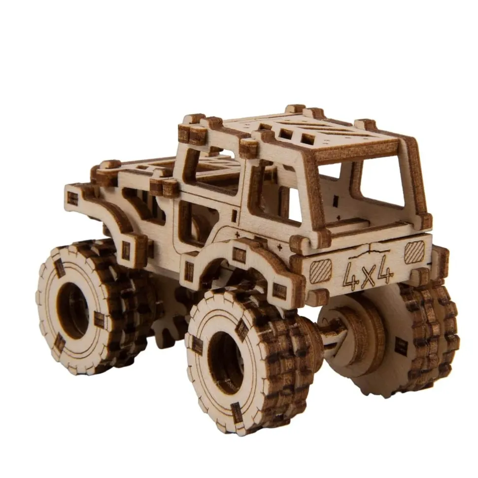 Maquette en bois : monster truck 1 : Jeep CJ-5 - Wooden City