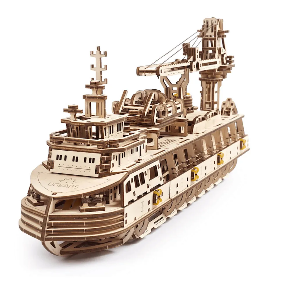 Maquette en bois : Navire de recherche - Ugears
