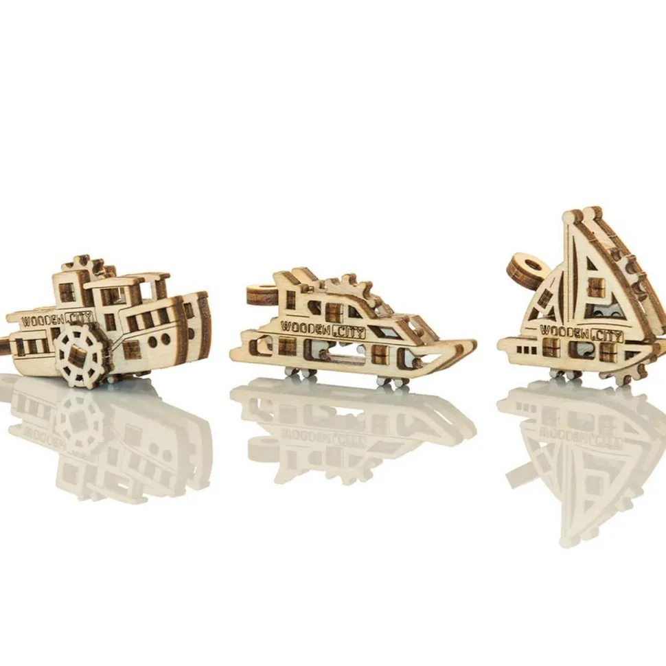 Maquette en bois : petits navires - Wooden City