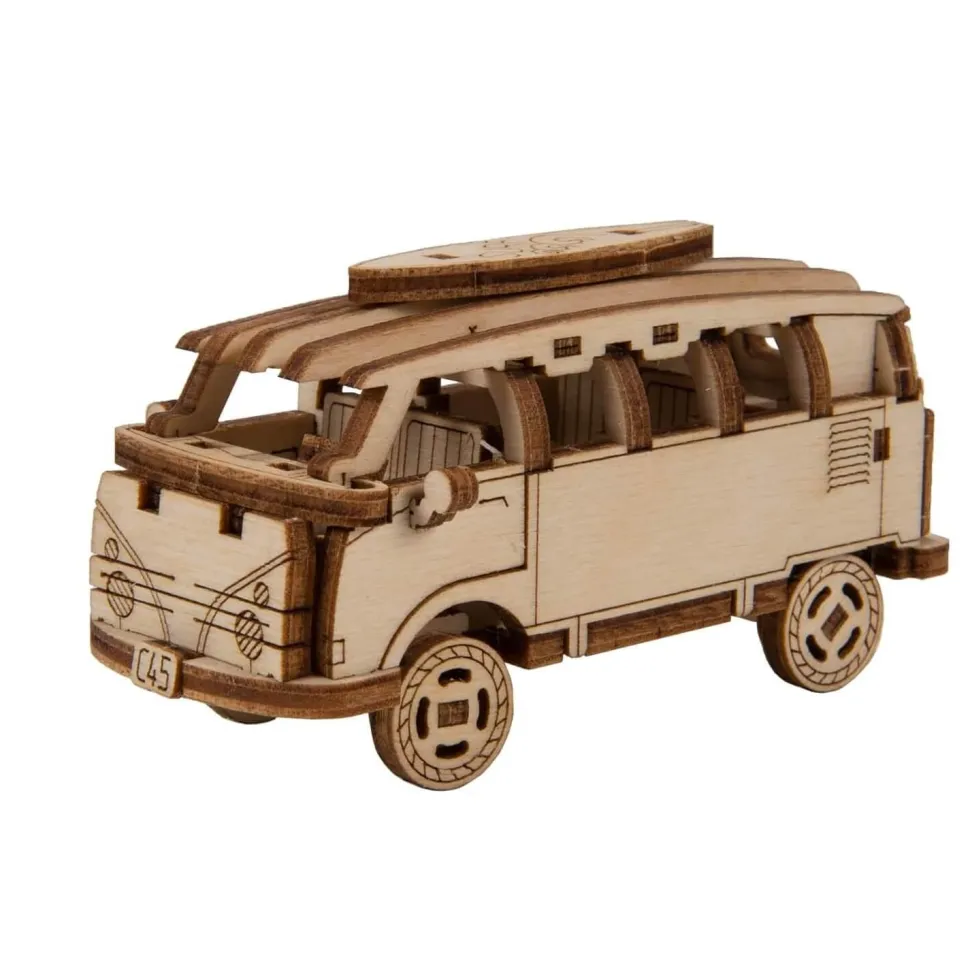 Maquette en bois : retro ride 1 : Volkswagen Transporter T1 - Wooden City