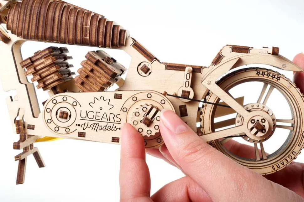 Maquette en bois Moto : Moto VM-02, modèle mécanique - Ugears