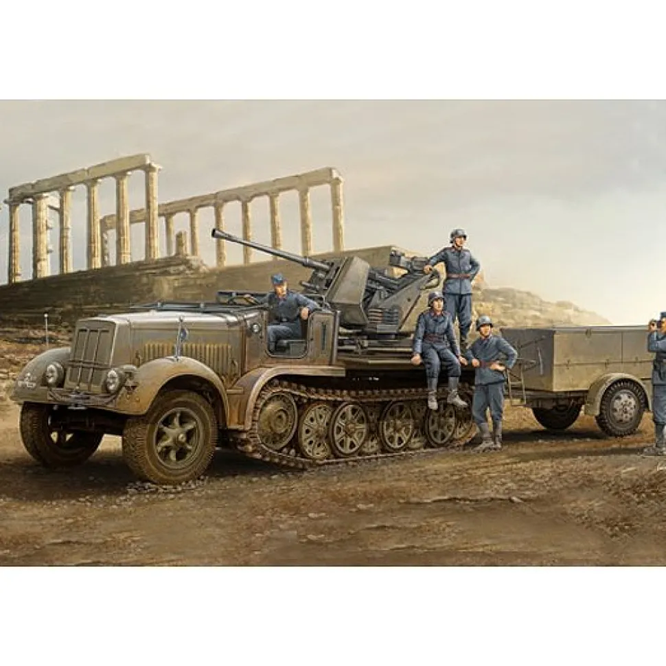 Maquette Half-track : 3.7cm FlaK 37 auf Selbstfahrlafette : Sd.Kfz. 7/2 version de début - Trumpeter