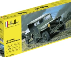 Maquette Jeep Willys Overland et remorque : 1/35 - sans marque EA