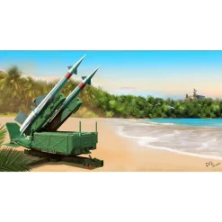 Maquette militaire : Lanceur soviétique 5P71 avec missile 5V27 Pechora (SA-3B Goa) cartouches chargé - Trumpeter