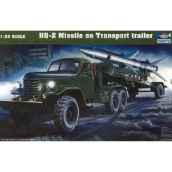 Maquette militaire : Missile HQ-2 sur remorque de transport - Trumpeter