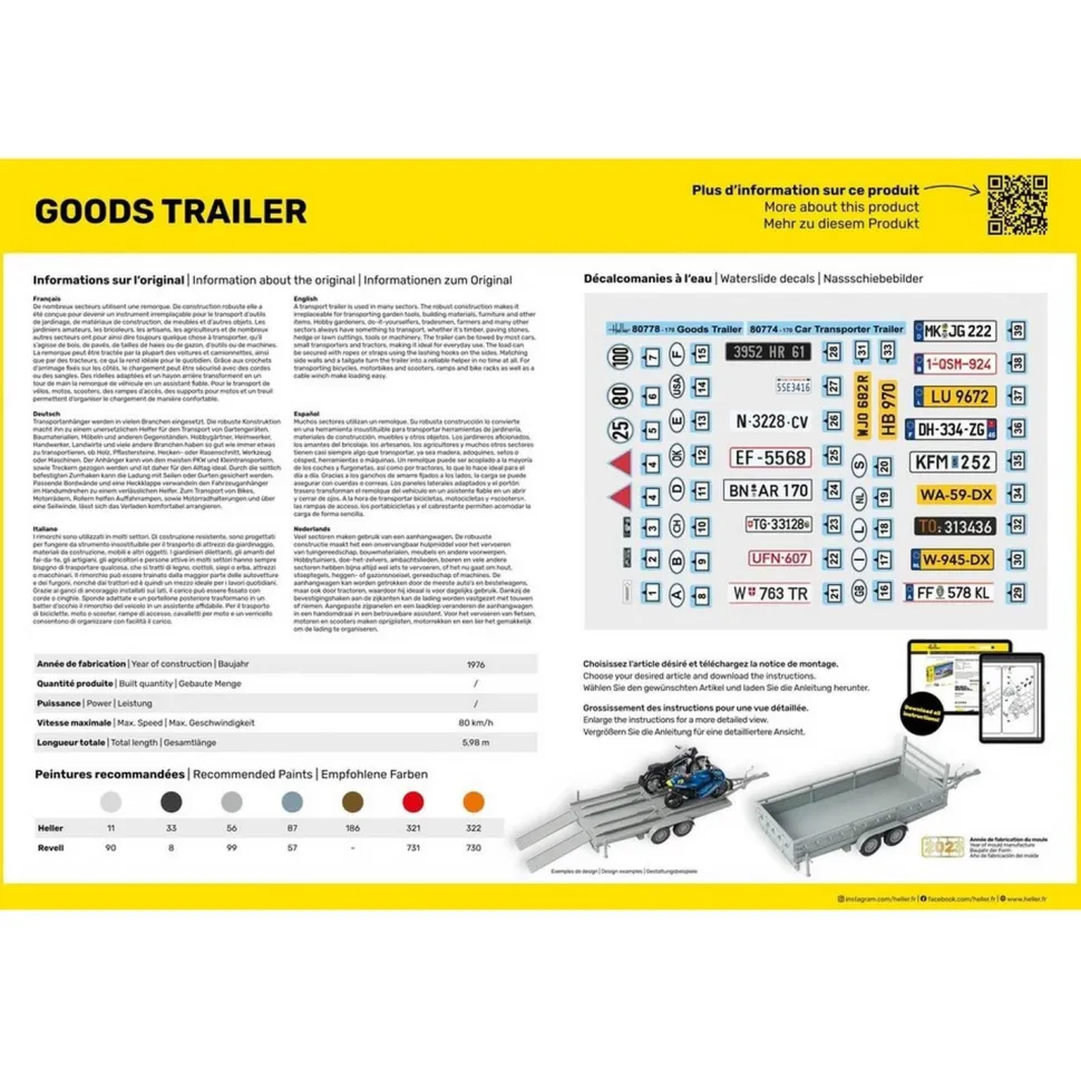 Maquette remorque : Goods Trailer - Heller