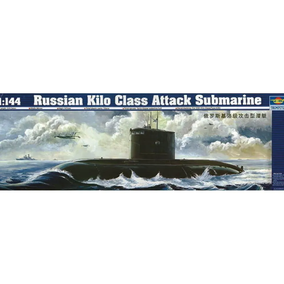 Maquette sous-marin : Sous-marin d'attaque de classe Kilo russe - Trumpeter