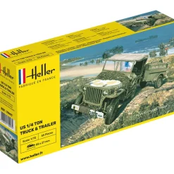 Maquette US 1/4 Ton Truck & Trailer - Heller