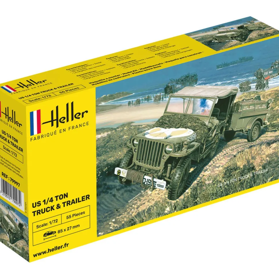 Maquette US 1/4 Ton Truck & Trailer - Heller
