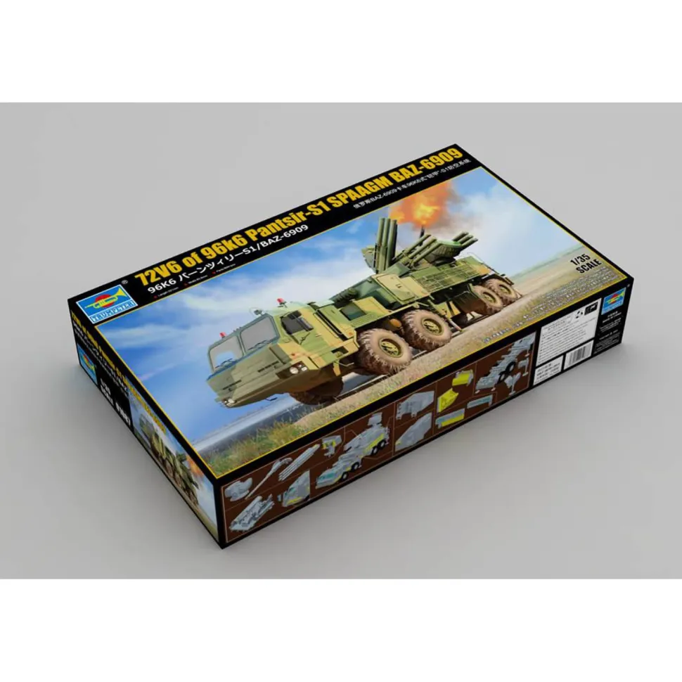 Maquette véhicule lance-missile : 72V6 of 96k6 Pantsir-S1 SPAAGM BAZ-6909 - Trumpeter