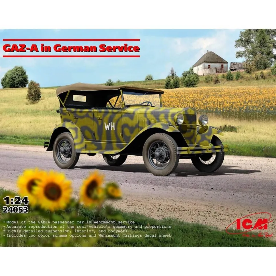 Maquette Véhicule Militaire : GAZ-A en service en Allemagne - ICM